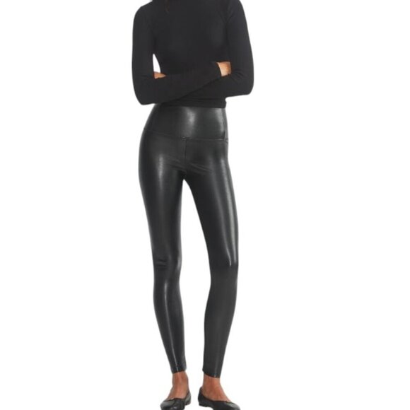 Wilfred Pants - Aritzia Wilfred Free Daria Pant, Vegan Leather, High Rise, Black, Size Small